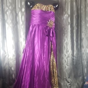 Purple/leopard dress
